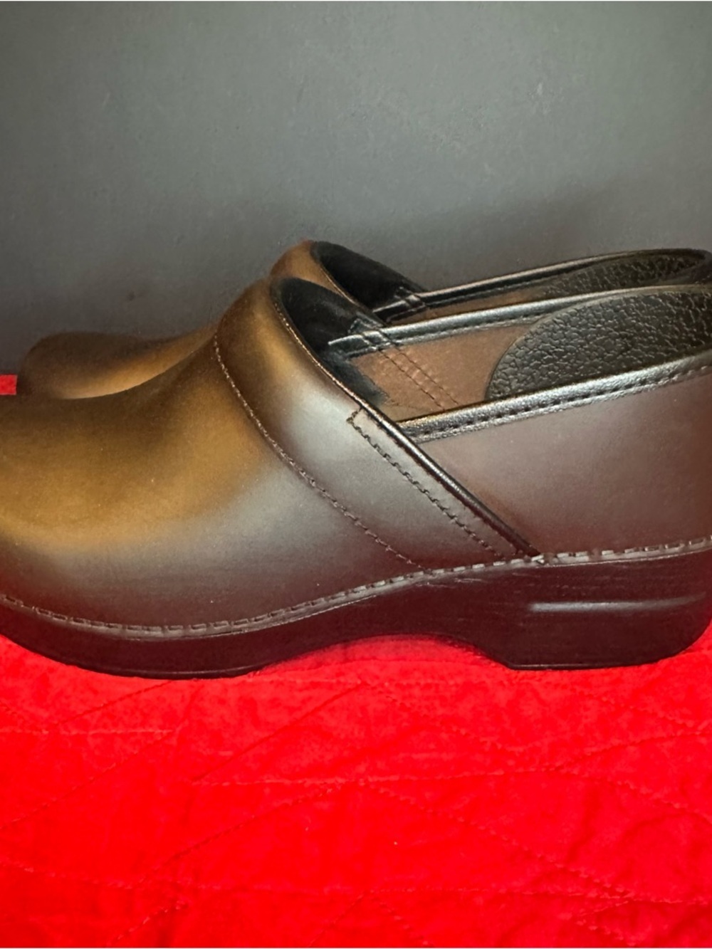 Dansko Brown Leather Slip-On Clogs - Picture 4 of 6